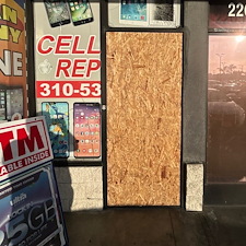 Emergency-Door-Glass-Board-Up-and-White-Out-Film-Installation-Gardena-CA 0