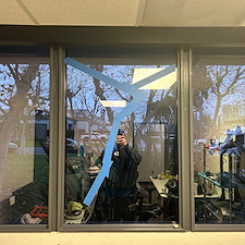 Mirrored-Finish-Gray-Tempered-Glass-Replacement-in-Wood-Framed-Commercial-Window-Irvine-CA 0